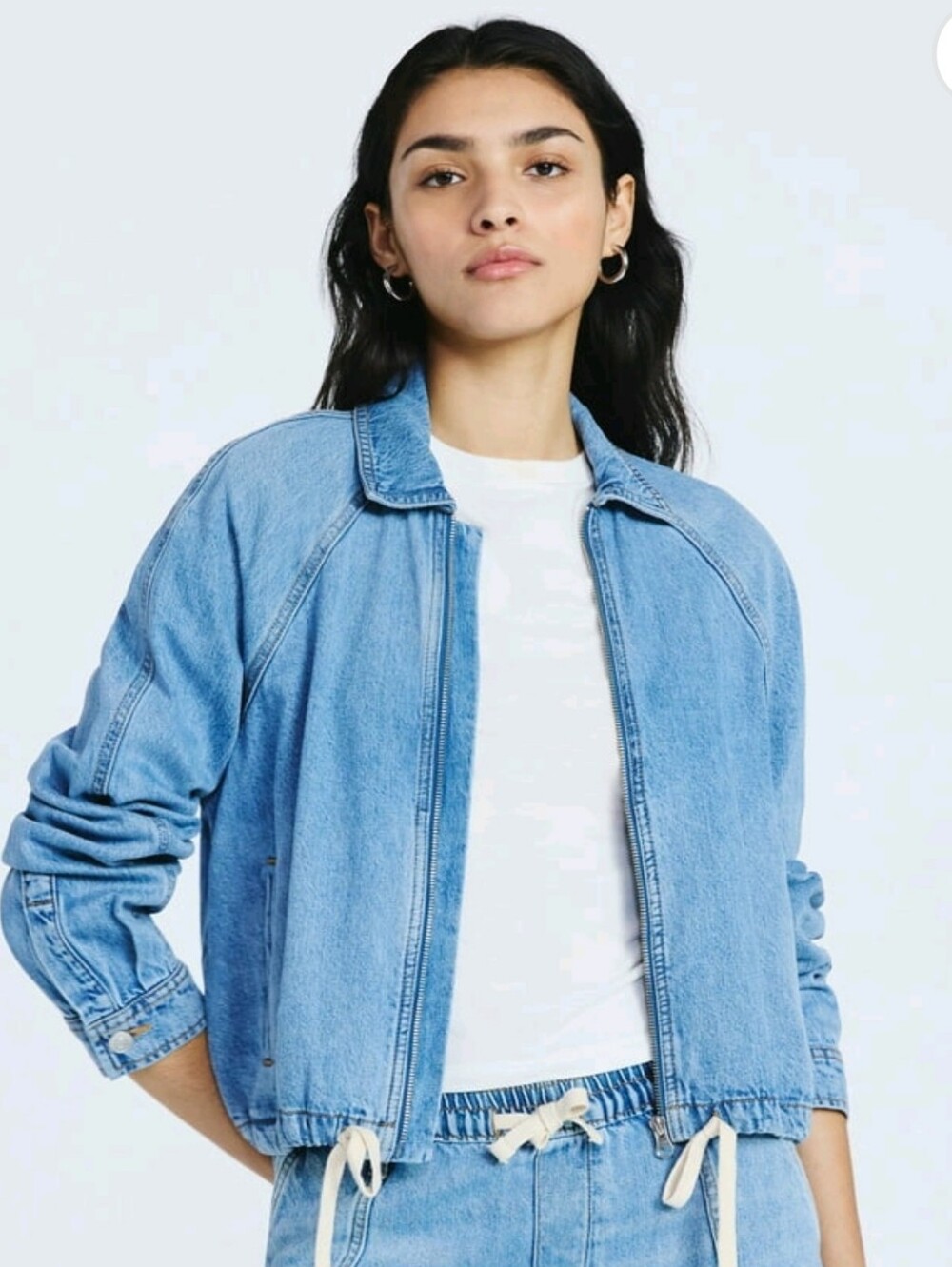 Scoop Women's  Denim Bomber Jacket, Midweight